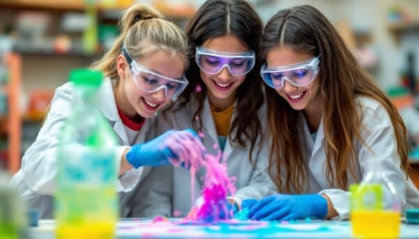 Students conducting a science experiment